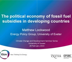 Presentation: political economy of fossil fuel subsidies in developing countries