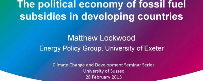 Presentation: political economy of fossil fuel subsidies in developing countries