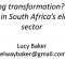 Panel 4: Governing transformation? Climate finance in South Africa’s energy sector
