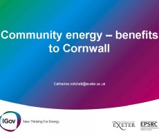 Presentation: Community energy – benefits to Cornwall