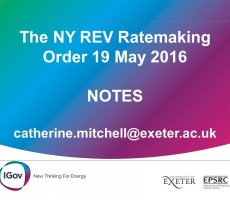 Notes on the NY REV Ratemaking Order 19 May 2016