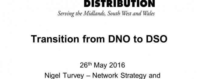 Presentation: Nigel Turvey, Western Power Distribution