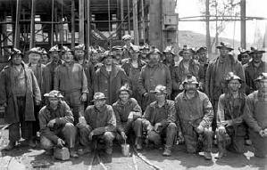 Cornish and Irish miners at the Tamarack Mine, Calumet Michigan, USA, c.1922