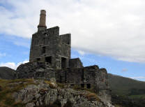 The most intact surviving example of a Cornish design man-engine house in the world at Allihies, County Cork, Ireland. Restored by the Mining Heritage Trust of Ireland. Photo S. P. Schwartz, 2005