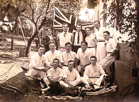 Early twentieth century shot of the Morro Velho cricket team, Brazil. Photograph courtesy Dave and Mary Mayo