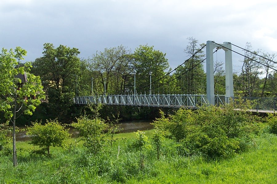 Photograph of Trews Weir suspension bridge