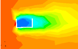 Model B total pressure contour plot