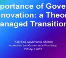 Panel 1: The importance of governance for innovation: a theory of practice transition