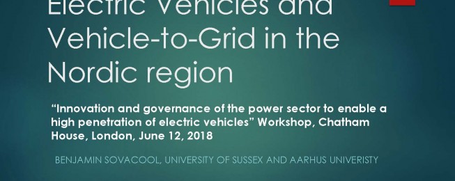 Presentation: Electric Vehicles and Vehicle-to-Grid in the Nordic region